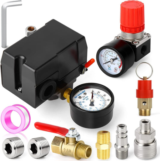 Complete Replacement Air Compressor Parts: Pressure Switch & Relief Valve