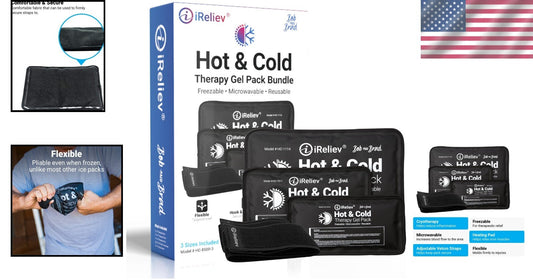 Flexible Reusable Hot & Cold Therapy Gel Pack Set – Pain Relief for Adults