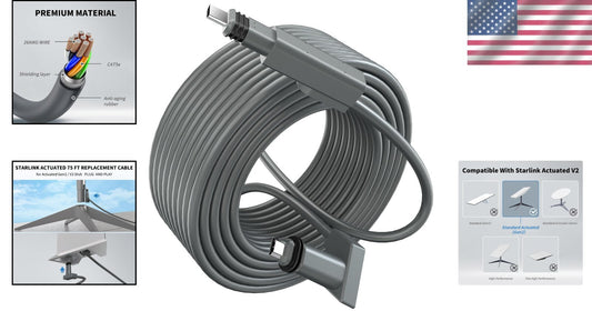 75FT Weatherproof Starlink Extension Cable for Gen 2 – High-Speed Connectivity