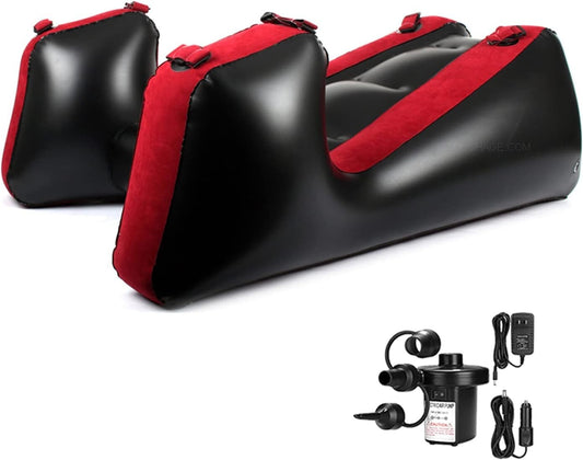 Portable Inflatable Lounge Chair in Red - Foldable Sofa for Bedroom Relaxation