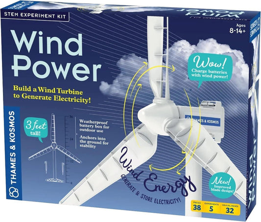 STEM Wind Power V4.0 Kit: Build a 3ft Wind Turbine, Explore Renewable Energy