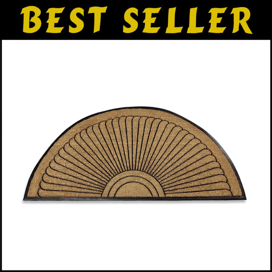Geometric Sun Ray Doormat: Extra Large Eco-Friendly Outdoor Mat 3x6 Feet