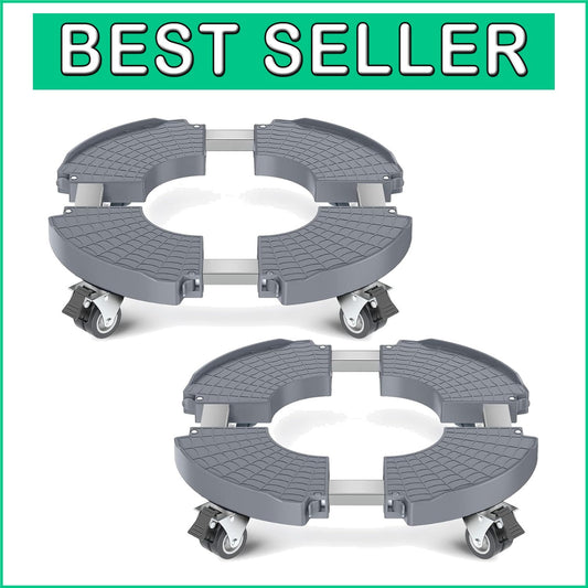 Adjustable 15-21 Inch Rolling Plant Caddy with Wheels - 2 Pack for Easy Moving