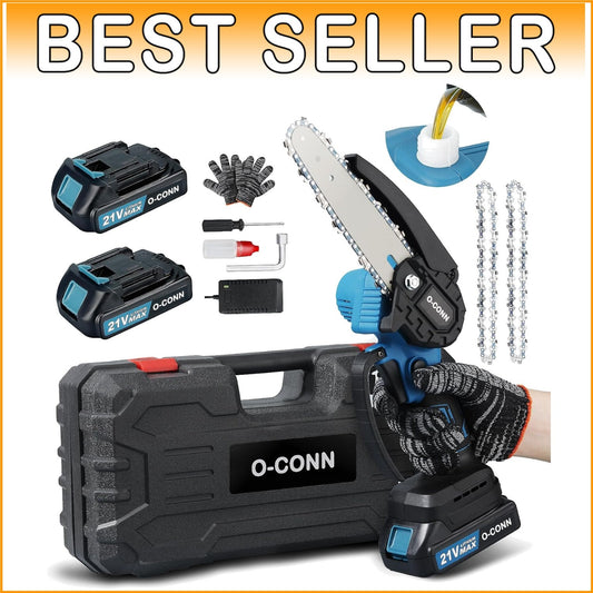 Powerful 6 Inch Cordless Mini Chainsaw with Auto Lubrication & Protection