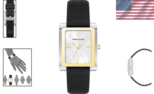 Versatile Women's Wristwatch with Black Leather Strap & Water-Resistant Features
