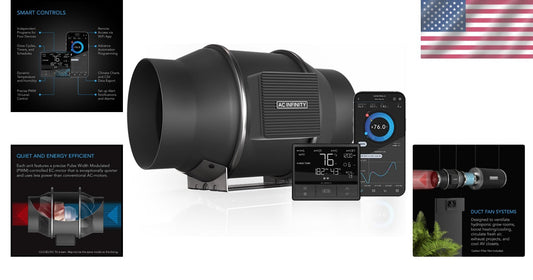 CLOUDLINE PRO T6: Quiet 6” Inline Duct Fan with WiFi Controller & Humidity Co...