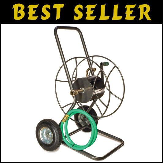 Effortless Mobility Metal Hose Reel Cart with 200' Capacity & Leak Proof Design
