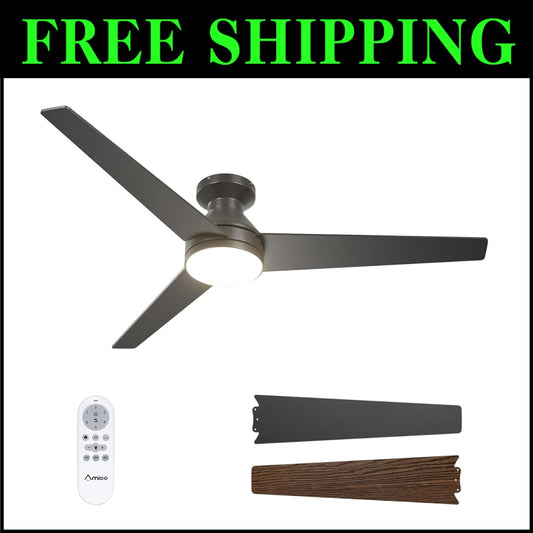 Stylish 52-Inch Ceiling Fan with Lights - Remote Controlled & Reversible Design