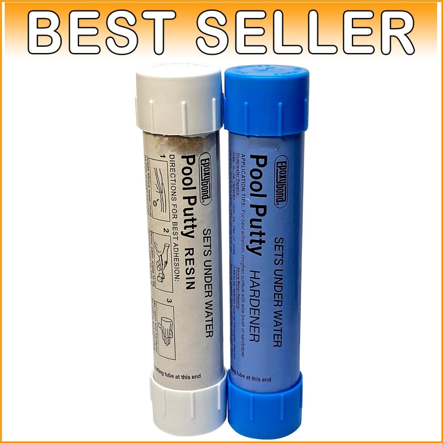 All-Purpose 14oz White Epoxy Putty - Underwater Sealer for Pools, Auto, and Home