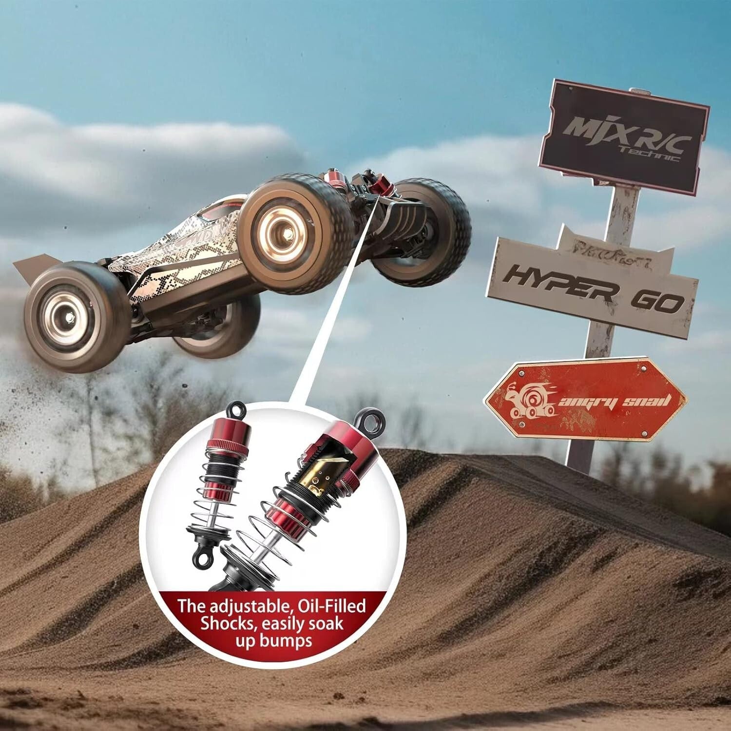 Fast 1/16 Brushless RC Buggy - 38 mph 4WD Off-Road Speedster for Adults