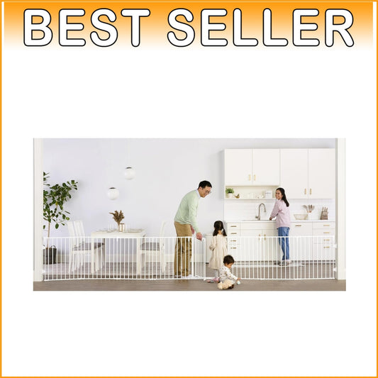 194-Inch Adjustable Baby Gate and Play Yard - Durable 2-in-1 Safety Solution