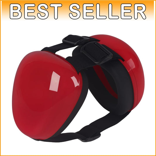 Comfortable Large Red Dog Earmuffs for Fireworks and Loud Noises - 29dB NRR