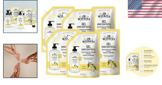 Cruelty-Free 34 fl oz Lemon Gel Hand Soap Refill Pouches - 6 Pack Value Size