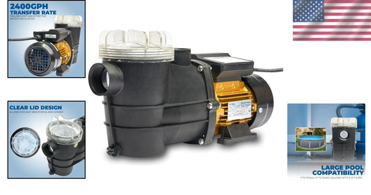 Crystal-Clear Water Guaranteed! 3/4 HP Self-Priming Swimming Pool Pump 2400 GPH