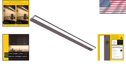 Selectable 3 Color Level LED Kitchen Lighting - 40 Inch, Bronze Finish, Dimmable