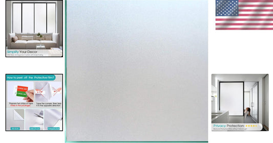 Static Cling Window Tint - Decorative Frosting Cover for Privacy & UV Protection