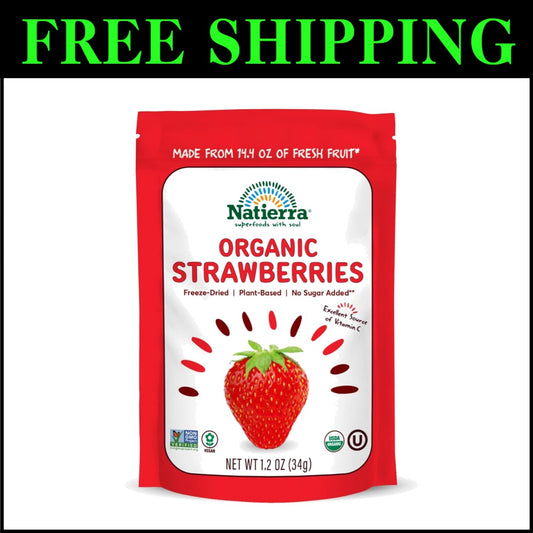 Nature's Organic Freeze-Dried Strawberries - No Added Sugar | Healthy Snack Pack