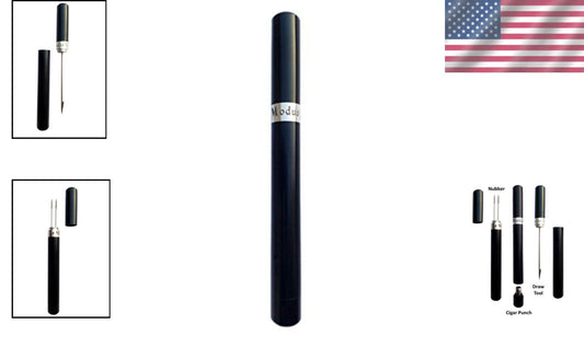 Elegant Modus II Cigar Tool V2.1: Draw Tool, Punch & Nubber - Stainless Steel