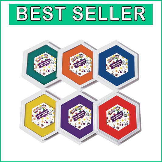 Classic 6-Color Jumbo Washable Ink Pads - Perfect for Classroom & Home Projects