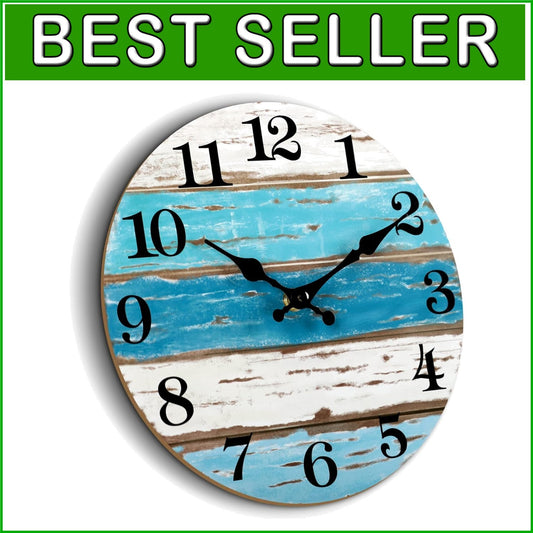 Elegant 16 Inch Analog Wall Clock - Perfect for Indoor/Outdoor Coastal Settings
