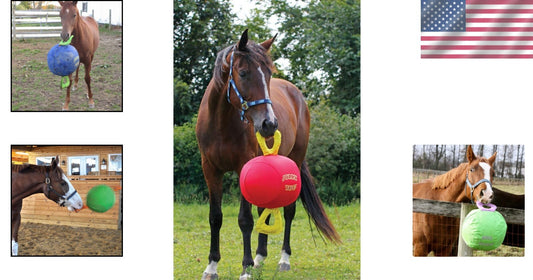 14" Jolly Tug Toy for Horses - Bright Blue, Machine Washable, All Breeds