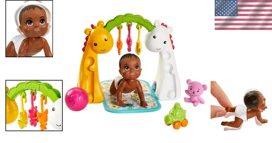 Bobbling Baby Doll & Floor Gym Playset - Encourages Creativity & Crawling