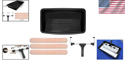 Adjustable 12-18" Paint Roller Set with Tray – Perfect for High Walls & Ceilings