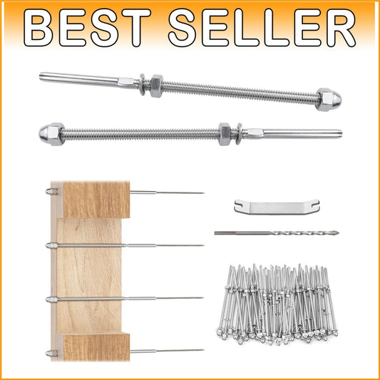 60 Pack T316 Stainless Steel Cable Railing Hardware - Hand Swage Tensioner Kit