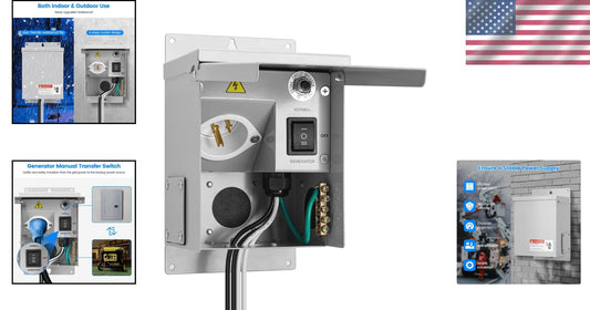 Manual Generator Transfer Switch 15 Amp with Circuit Breaker - UL Certified