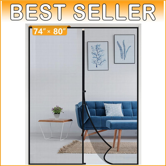 Durable Pet-Friendly Screen Door: Magnetic, Fits 74" x 80" for Easy Entry & Exit