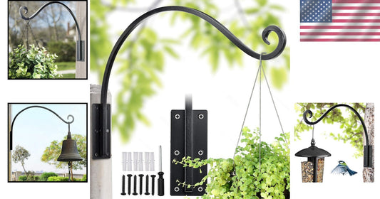 Durable 22-Inch Heavy Duty Wrought Iron Plant Hanger for Garden Elegance