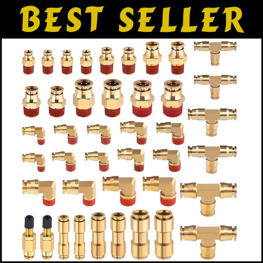 43 PCS Brass Air Brake Fittings Kit - Quick Connect & NPT Thread Assortment