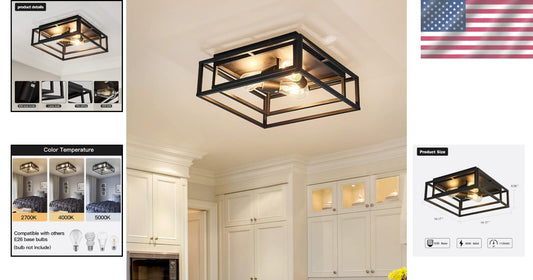 Sleek Modern Flush Mount 3-Light Ceiling Fixture for Dining & Living Spaces