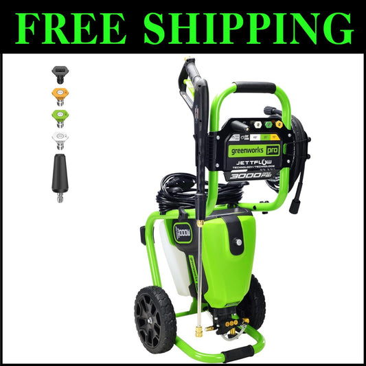 3000 PSI Portable Electric Pressure Washer - Includes Nozzle Accessories & More
