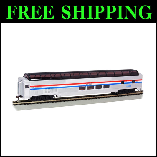 Fully Assembled Amtrak Phase III 85' Lighted Dome Car for Model Train Sets