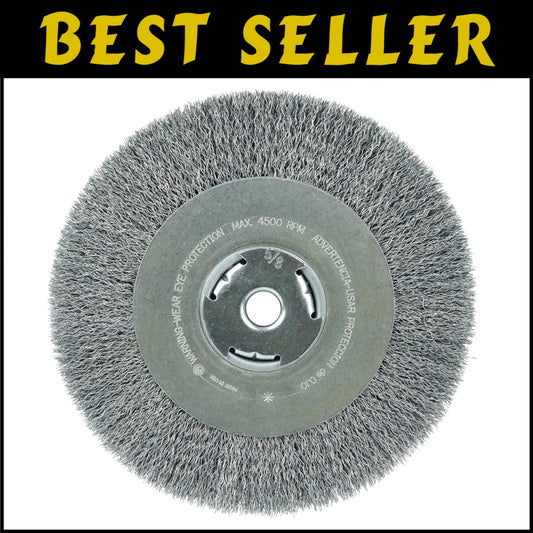 8" Wide Face Crimped Wire Wheel with .014" Steel Fill for Versatile Applications
