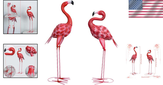 Charming 2-Pack Flamingo Statues – Easy Assembly & Weather-Resistant Design
