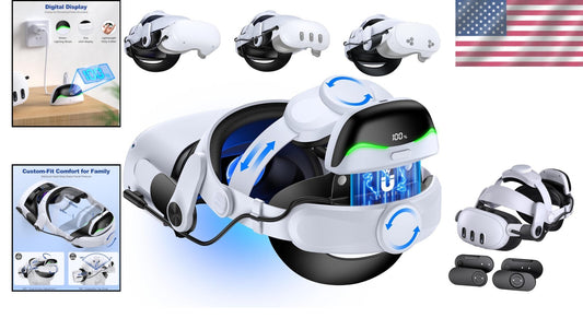 Enhanced Comfort Battery Head Strap for Quest 3/3S/2 - 2-3 Hours Extra Playtime