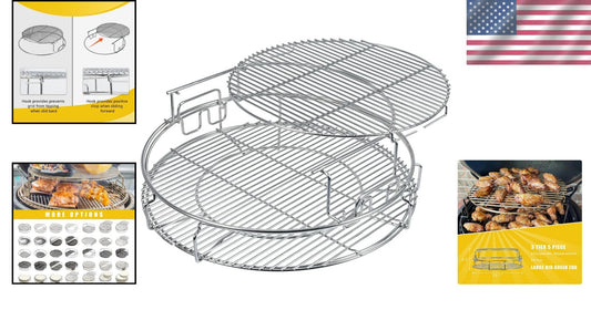 Big Green Egg 5-Piece Replacement Kit with Removable Rack for Enhanced Cooking
