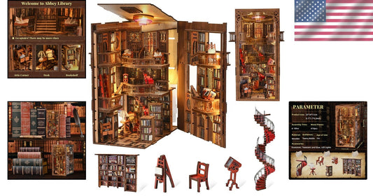Enchanting Abbey Library Book Nook Mini Kit - Ideal for Creative Gift Lovers