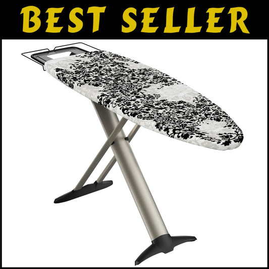 Sturdy Foldable Ironing Board - Extra Wide 62x19” with Iron Rest & Hanging Rack