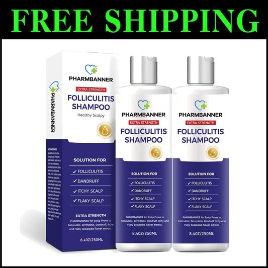 Natural Folliculitis & Scalp Psoriasis Shampoo - Safe for Adults and Kids