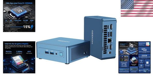 Compact 2025 IT13 Mini PC, Core i9, 32GB RAM, 1TB SSD, WiFi 6E, Dual 8K Support