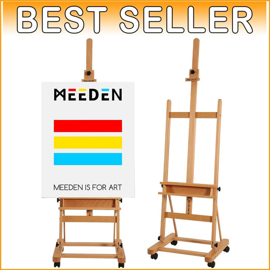 Adjustable H-Frame Easel with Tilt and Wheels - Ideal for Canvas Art up to 48"