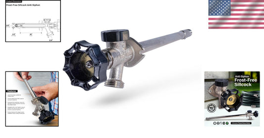 Frost-Free 10'' Chrome Plated Brass Sillcock with Vacuum Breaker - Anti-Siphon