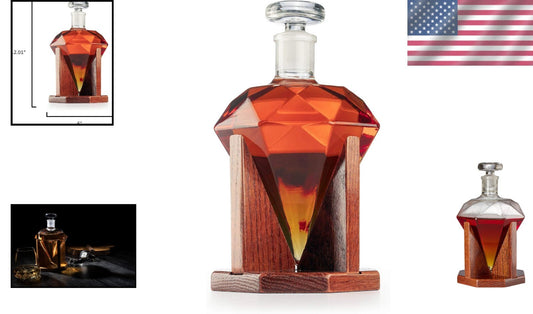 Luxury 750ml Clear Glass Decanter for Whiskey, Scotch, and Vodka – Ideal Gift