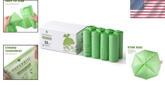 33 Gallon Compostable Lawn Bags - 120 Count, Strong & Reliable Waste Bags