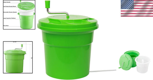 FDA Compliant 5-Gallon Salad Spinner - Quickly Dry Greens in Commercial Kitchens