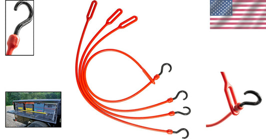 Versatile 30 Inch UV Resistant Bungee Straps - Pack of 4 with Loop-End Hooks