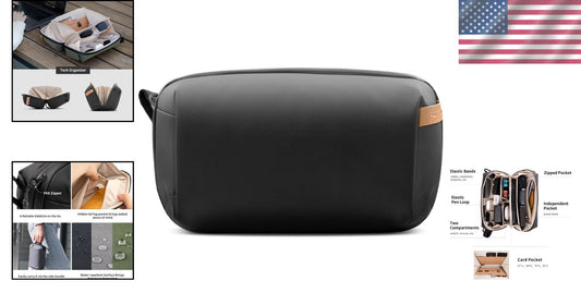 Waterproof Travel Tech Organizer Pouch for Electronics & Accessories - Black